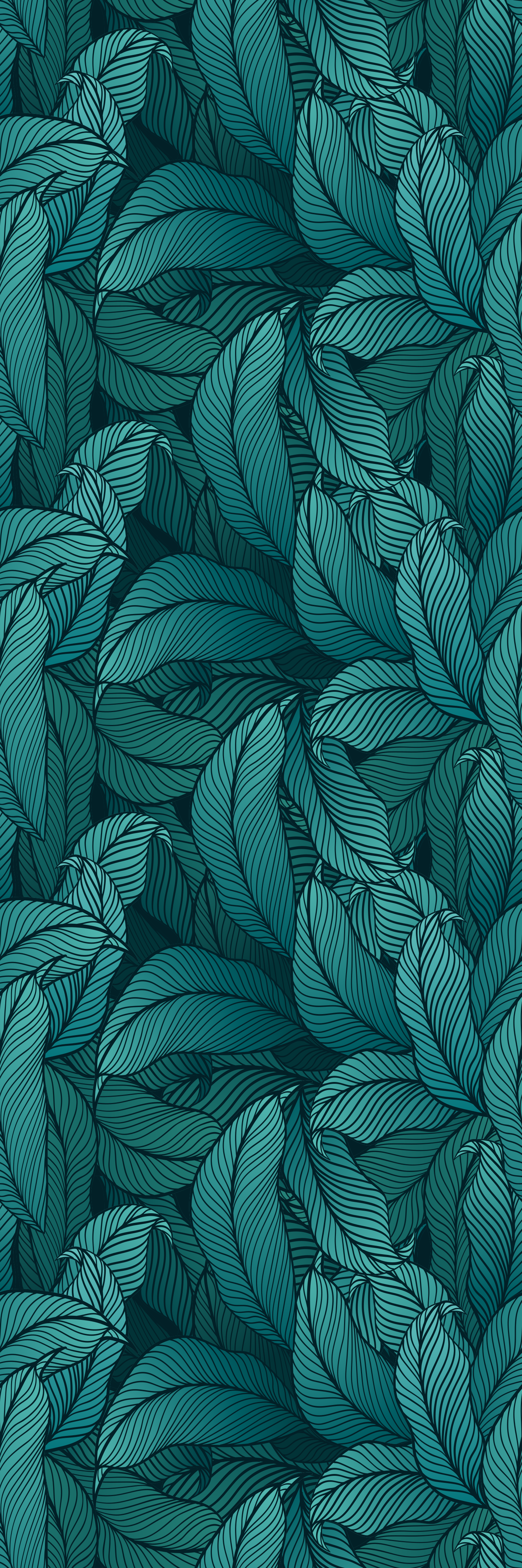 Nature rug with wild dark green leaves - TenStickers