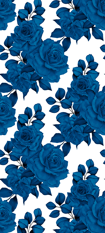 Nature rug "new nostalgia" blue flowers - TenStickers