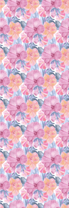 Nature rug watercolor mallow design - TenStickers