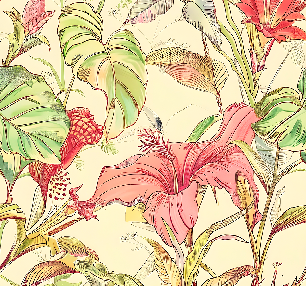 Nature rug with english floral design - TenStickers