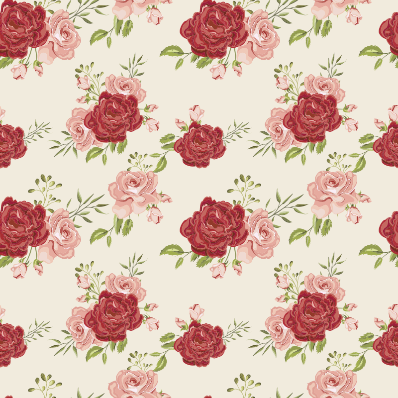 Nature rug with elegant roses - TenStickers