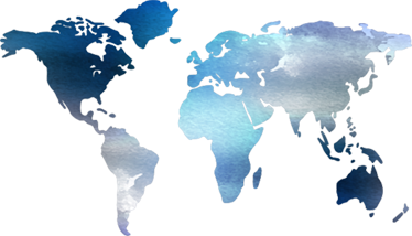 Map rug watercolor world map in blue tones - TenStickers