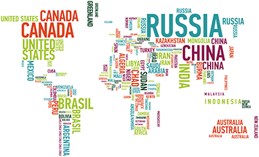 Color world map background rug - TenStickers