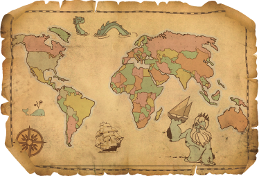 Map rug vintage world map decor - TenStickers