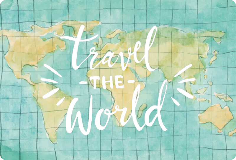 Map rug travel the world world map - TenStickers