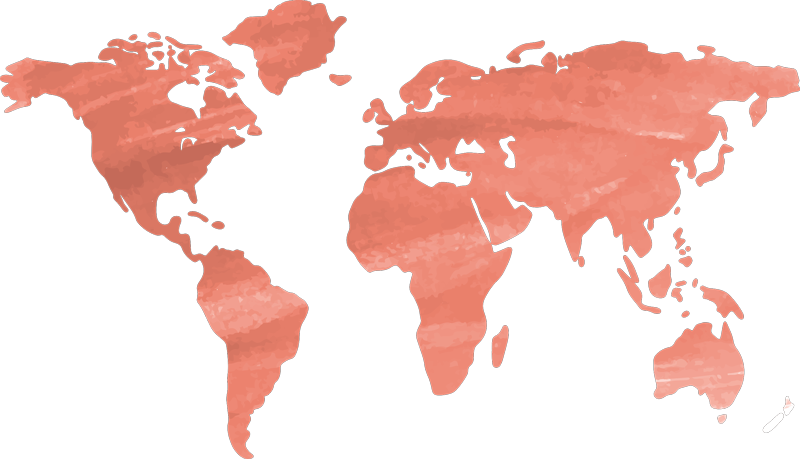 Map rug in living coral texture - TenStickers
