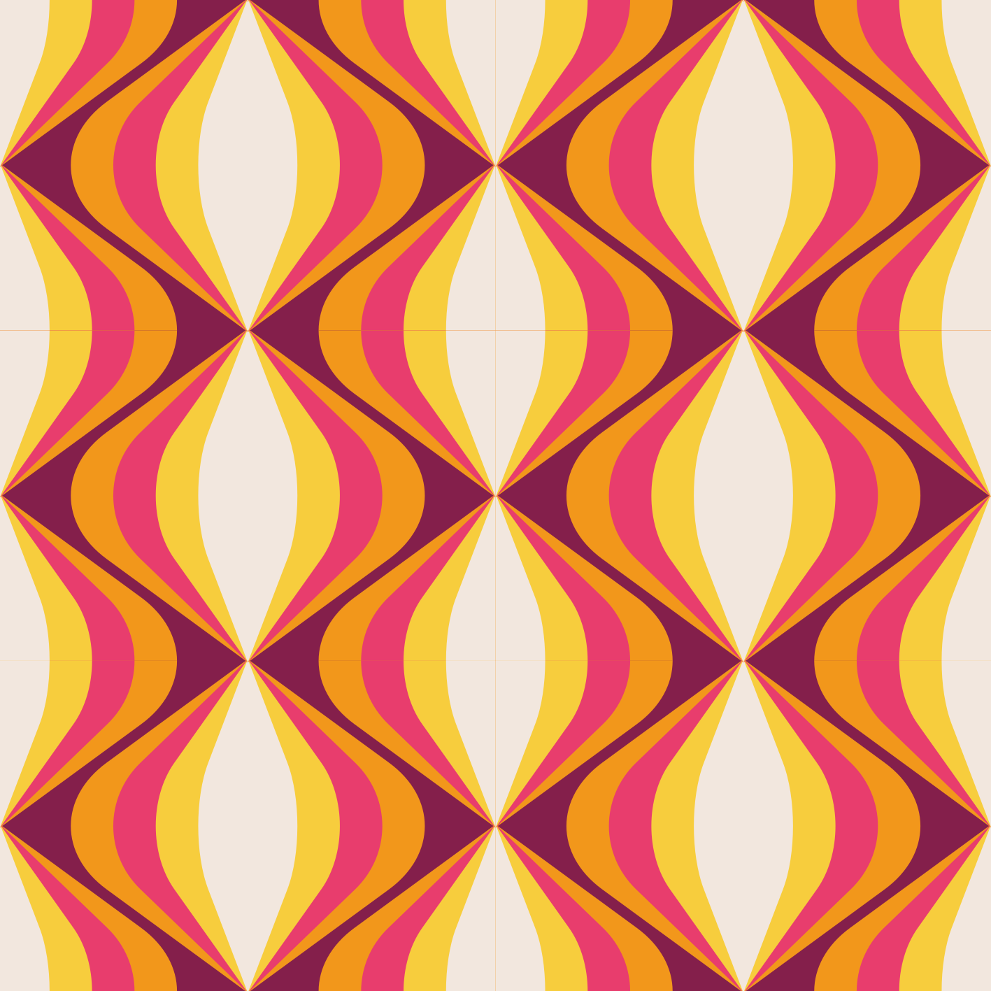 Vintage rug in retro orange wave design - TenStickers