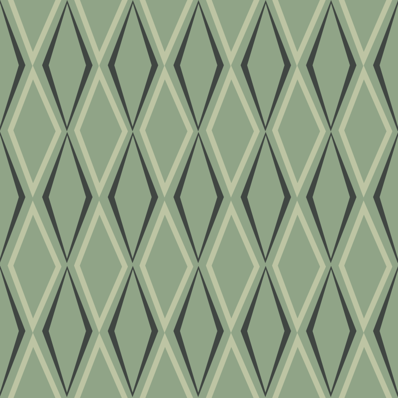 Vintage rug 1930s green diamond pattern - TenStickers