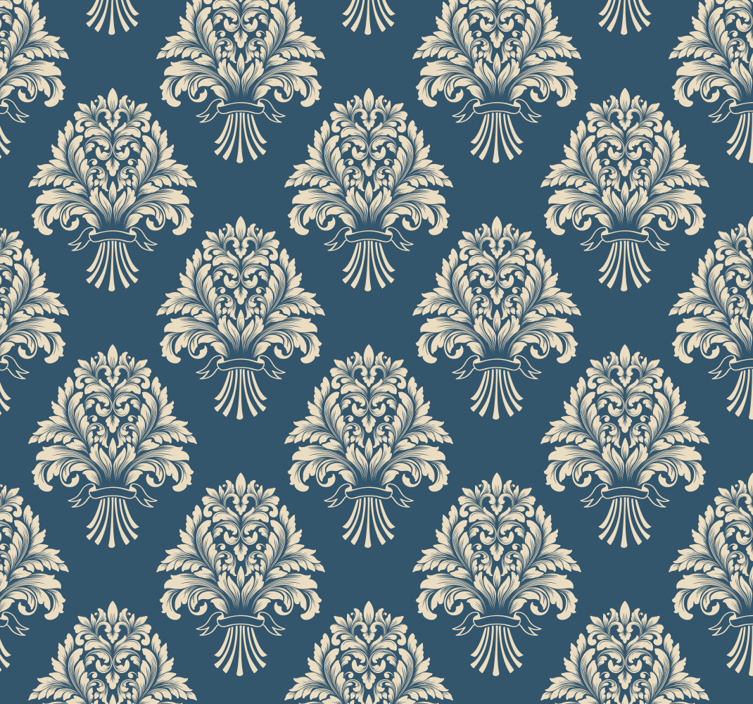 Vintage rug with baroque floral pattern - TenStickers
