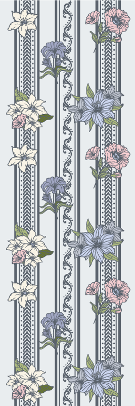 Vintage rug with floral vintage stripe design - TenStickers