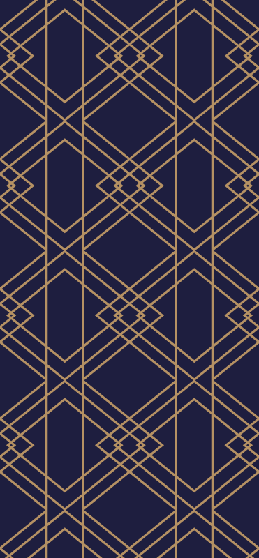 Vintage rug with golden interlaced squares pattern - TenStickers