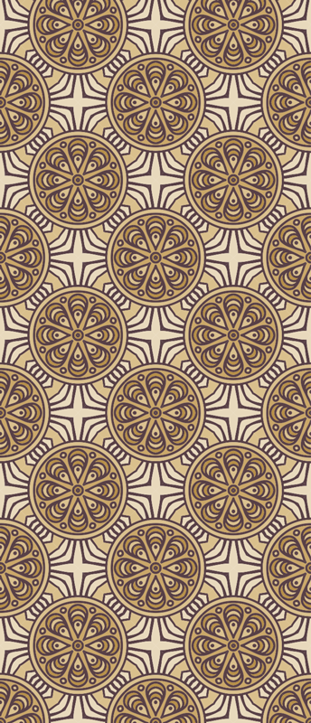 Vintage rug with damask pattern circles - TenStickers