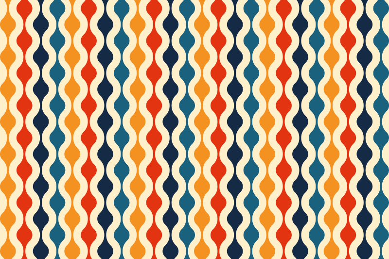 Vintage rug 70s wave design - TenStickers