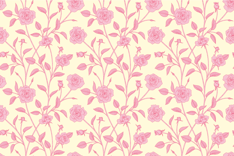 Vintage rug with small roses on pink background - TenStickers