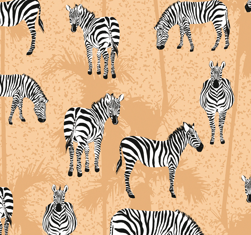 Animal mat zebra wallpaper for bathroom - TenStickers