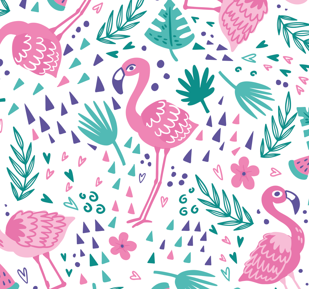 Flamingo pattern animal mat - TenStickers