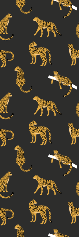 Leopards on dark background animal mat - TenStickers