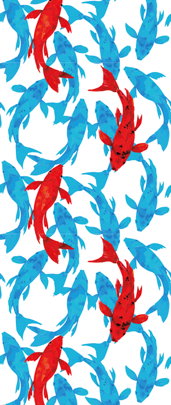 Animal mat shoal of fish with red accent - TenStickers