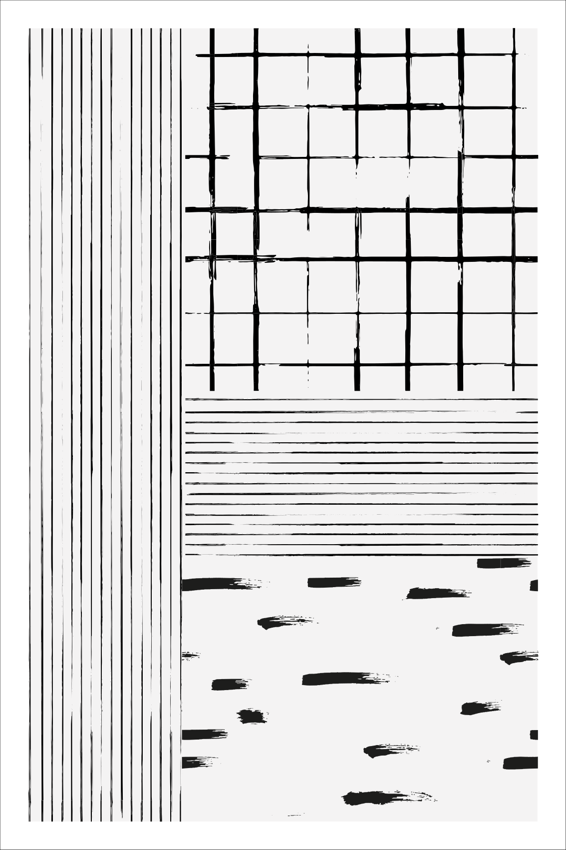 Modern rug with black lines - TenStickers