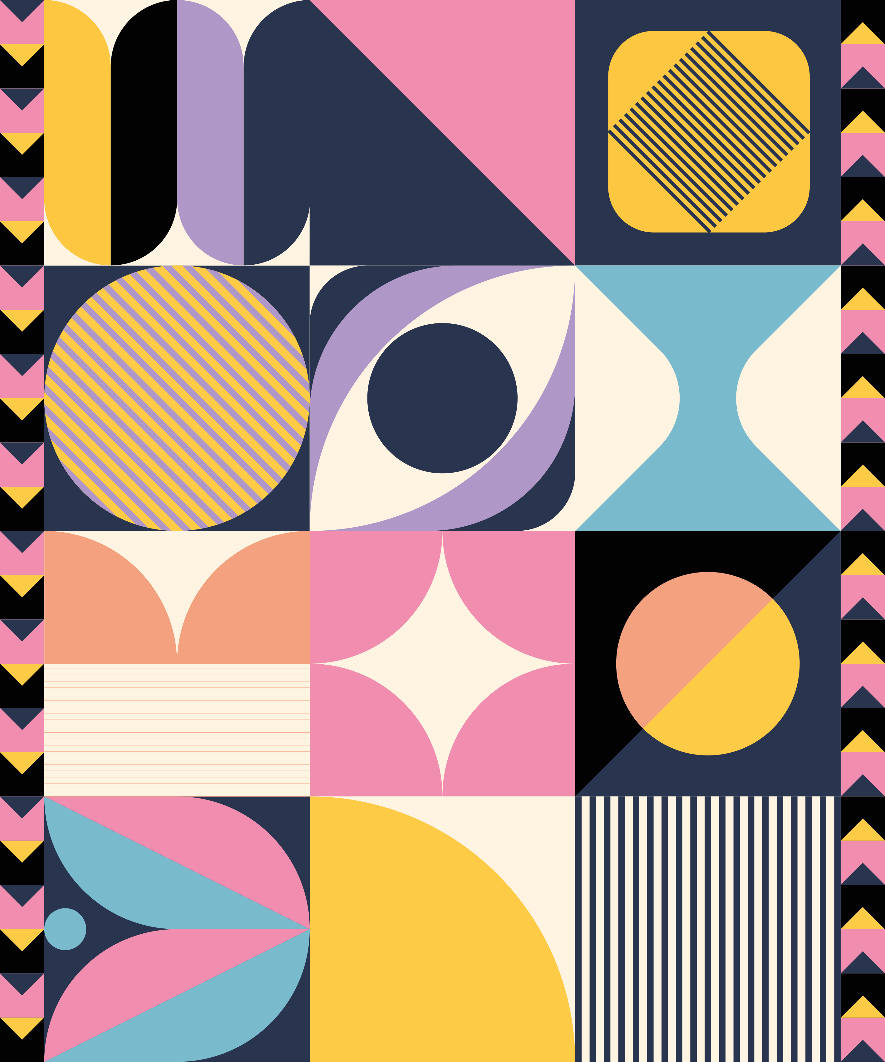 Modern rug featuring geometric art with figures - TenStickers