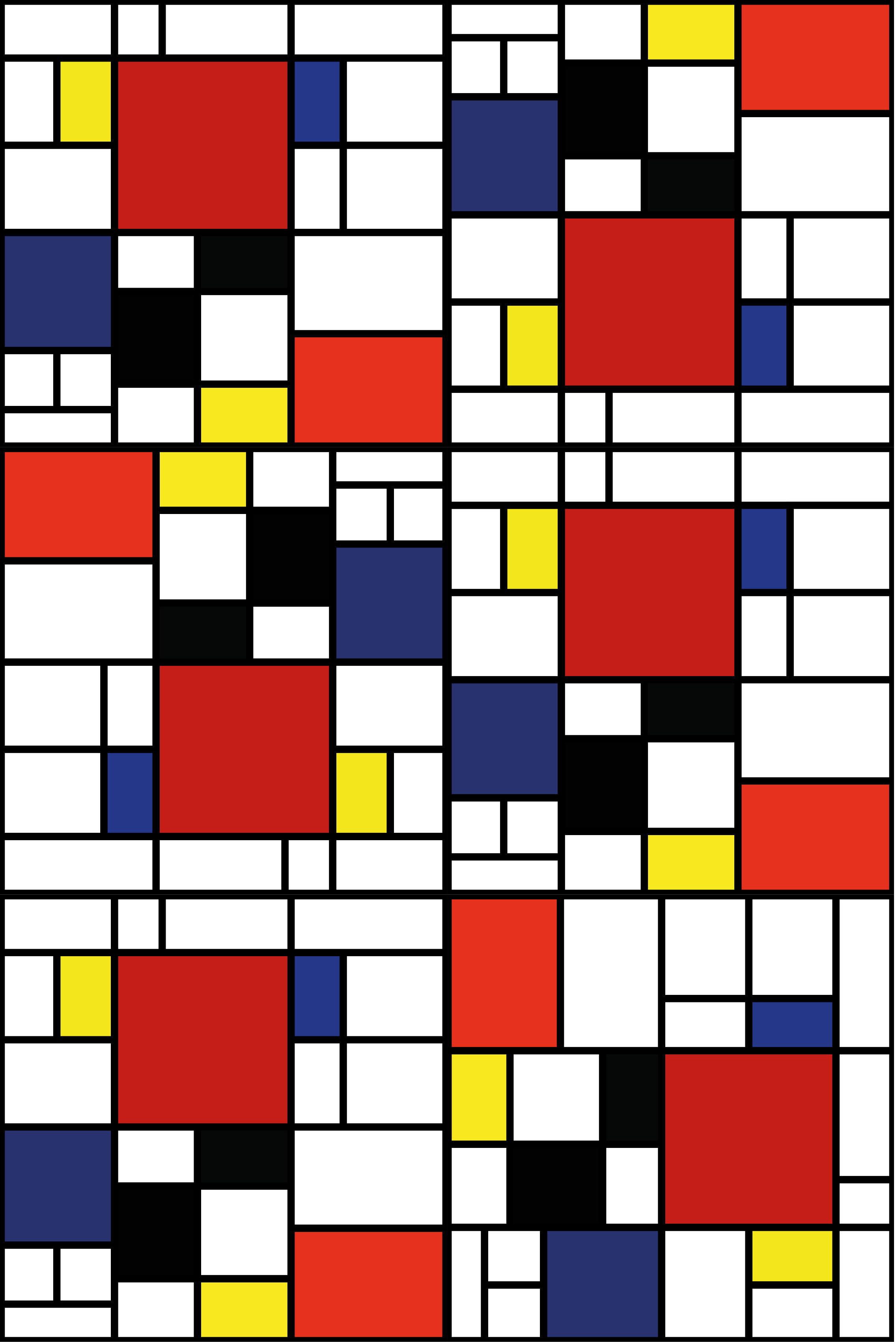 Modern rug in abstract color blocks - TenStickers