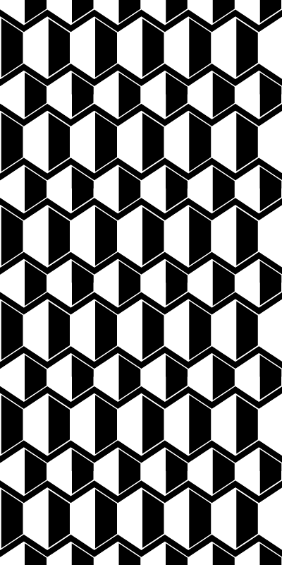 Texture rug in cosmopolitan black and white hexagons - TenStickers