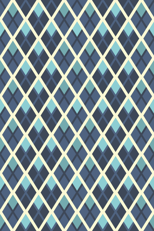 Texture rug with abstract multicoloured diamond design - TenStickers