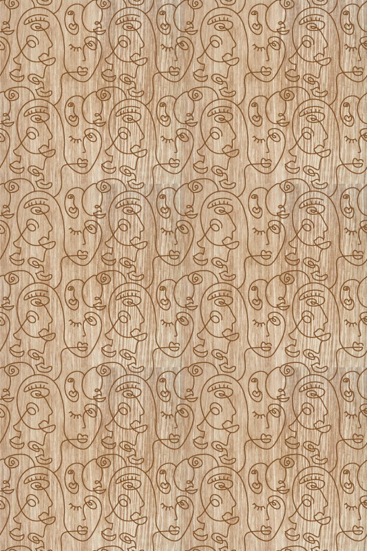 Texture rug featuring abstract beige women design - TenStickers