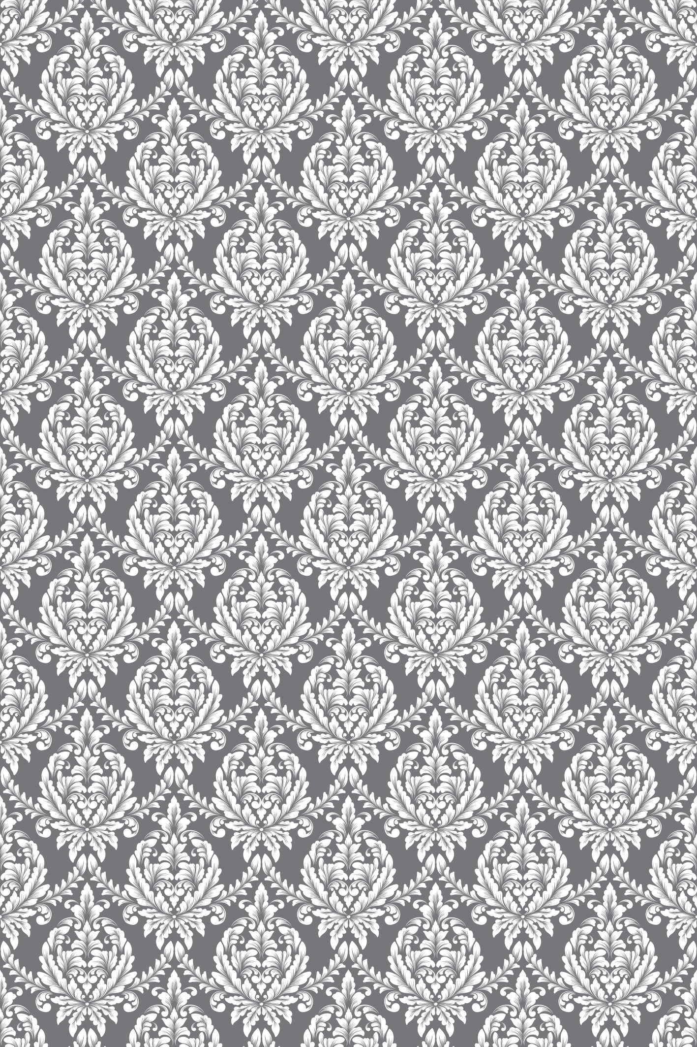 Texture rug in grey damask pattern - TenStickers