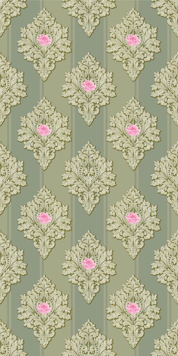 Vintage rug in french green vintage pattern - TenStickers