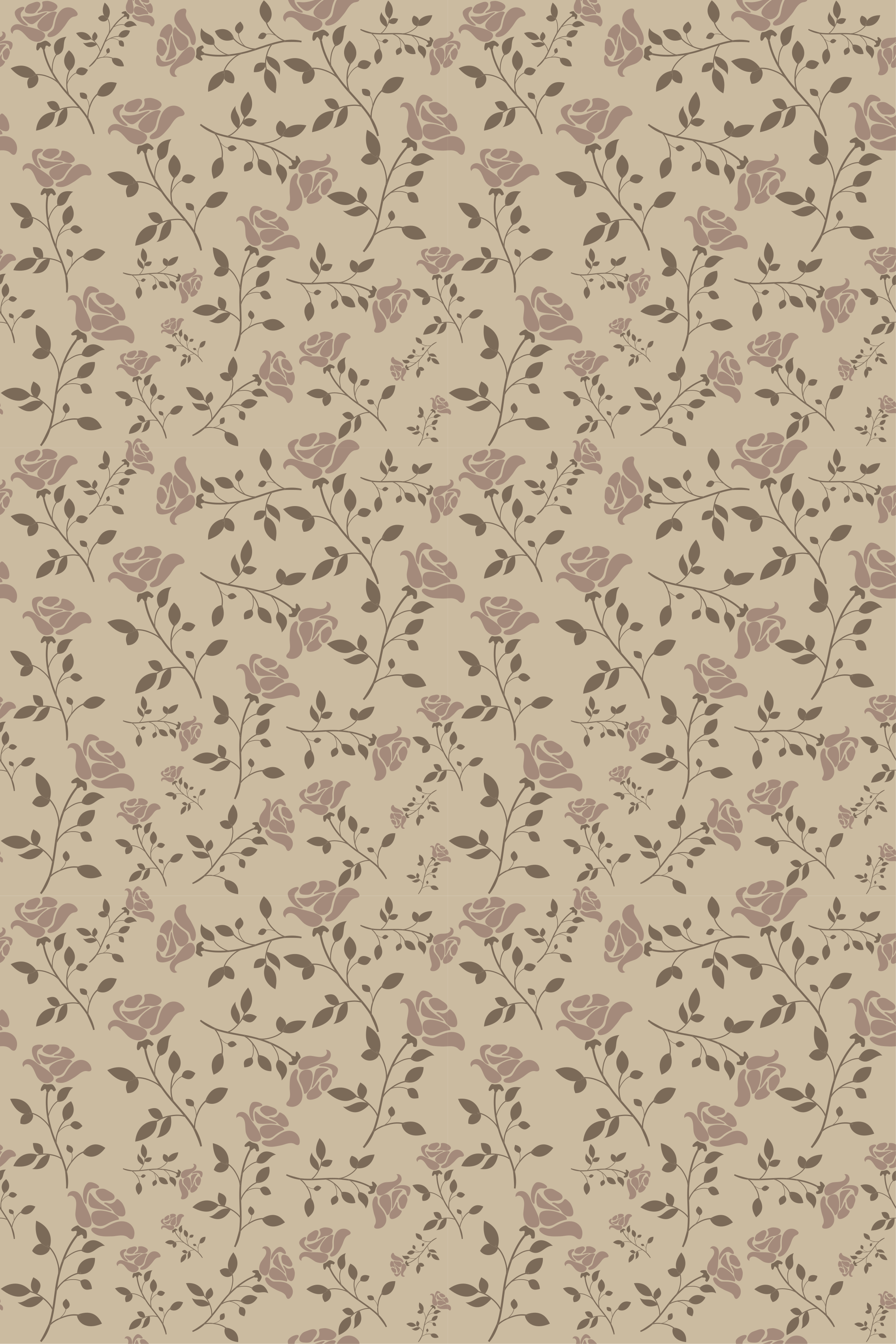 Vintage rug in brown vintage rose pattern - TenStickers