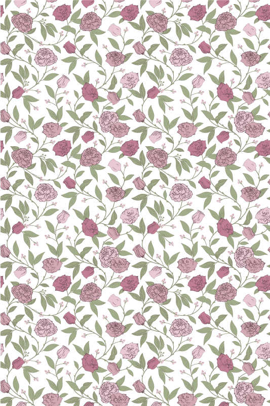 Vintage rug with pale pink vintage roses - TenStickers