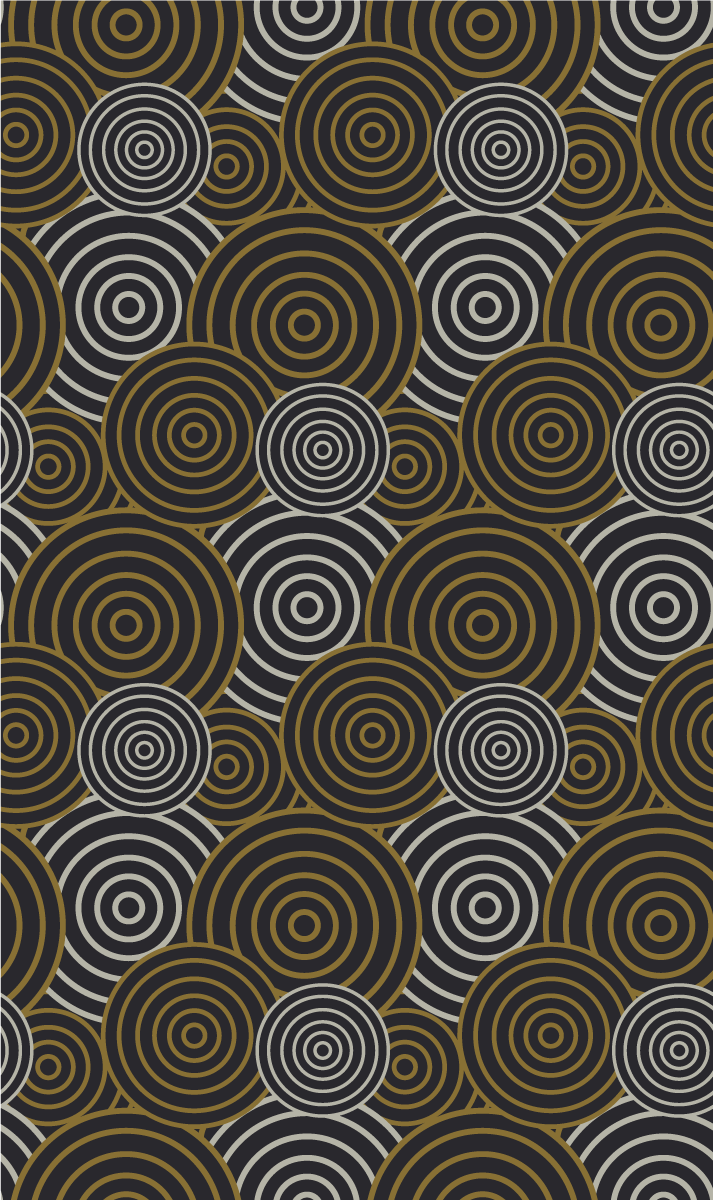 Vintage rug with circular line patterns - TenStickers