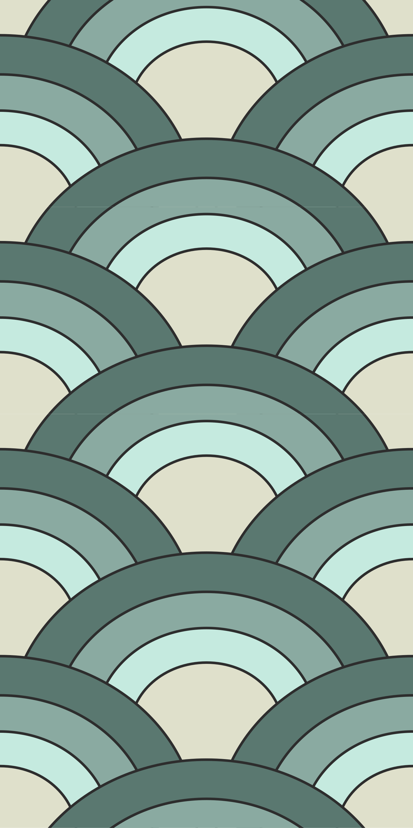 Vintage rug with layered wave patterns - TenStickers