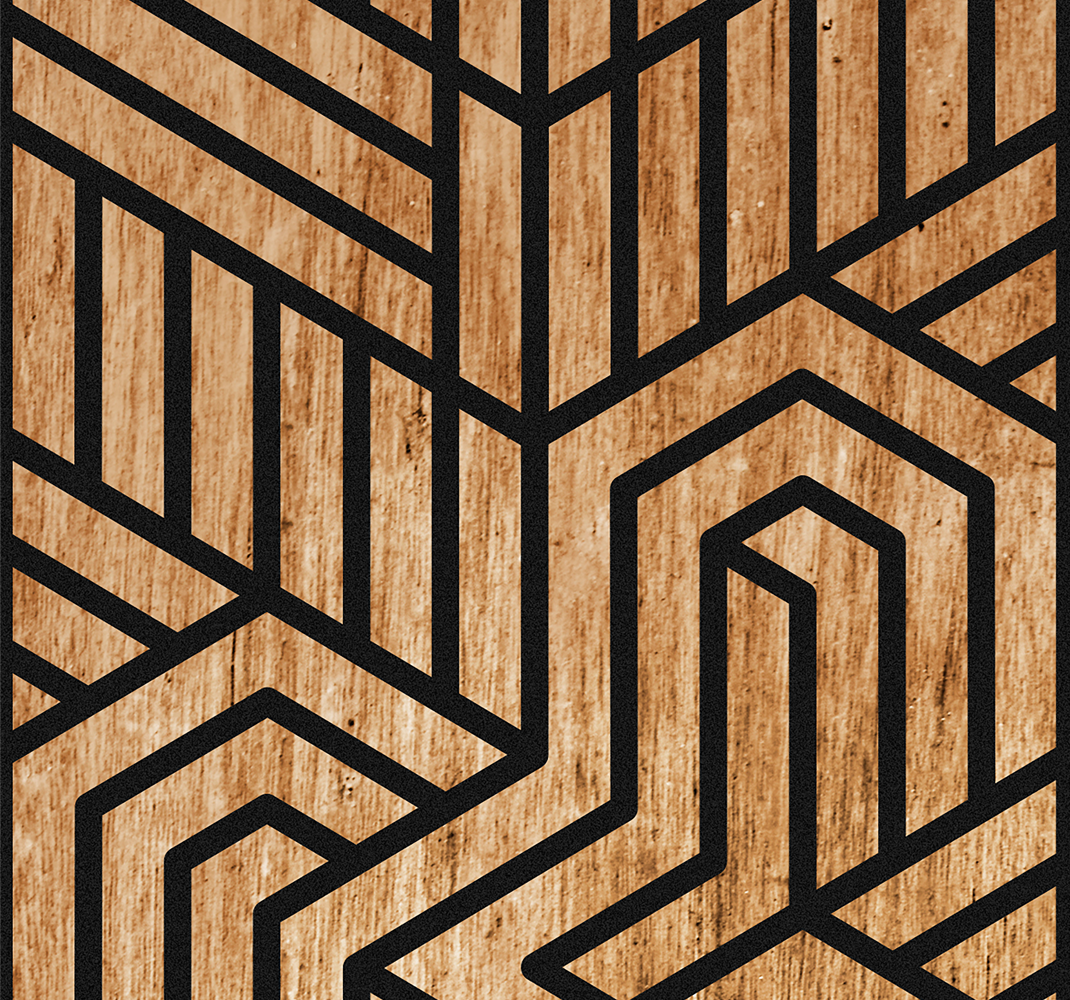 Texture rug wooden geometric design - TenStickers