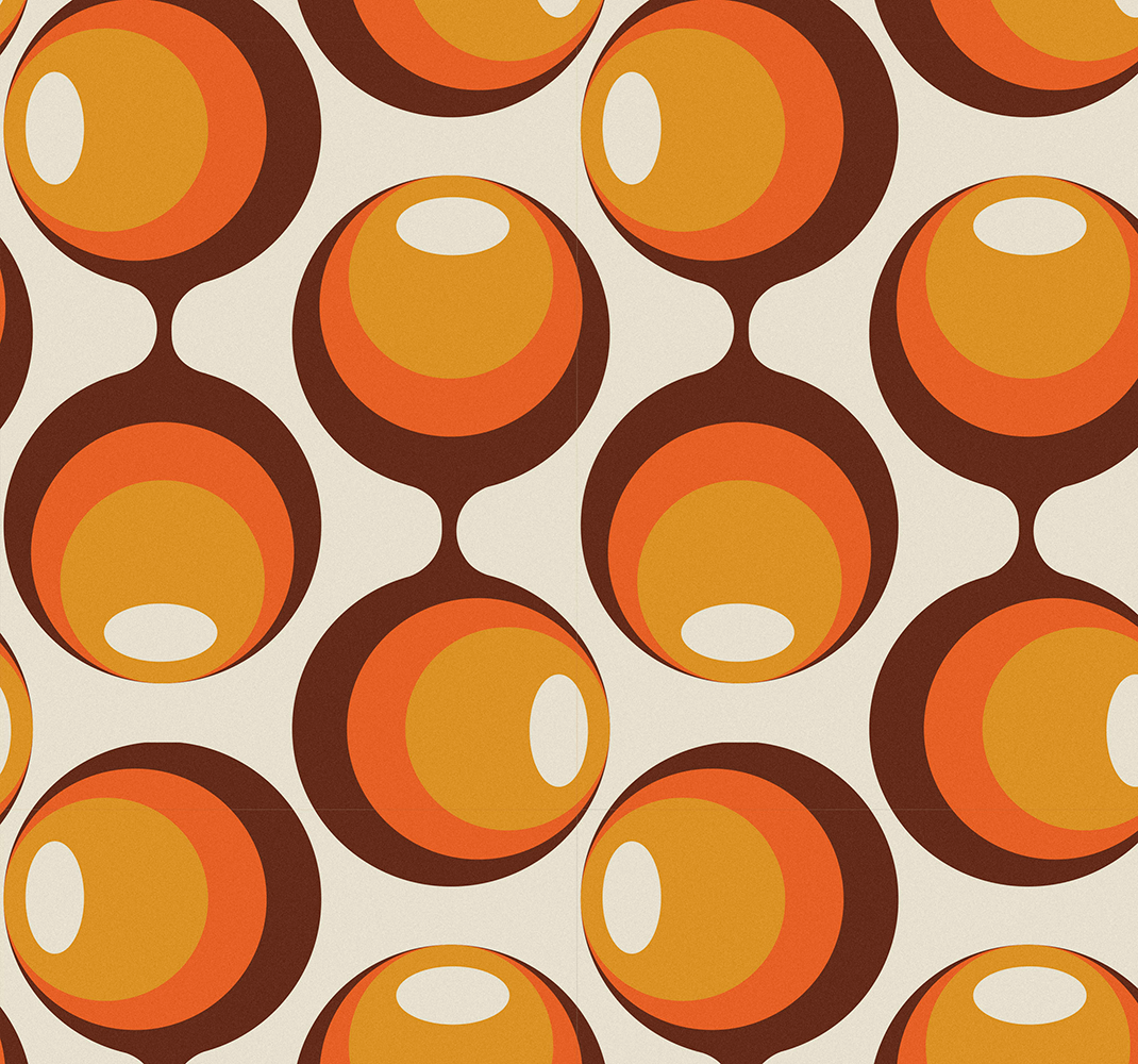 Vintage rug in semi-oblong 70's design - TenStickers