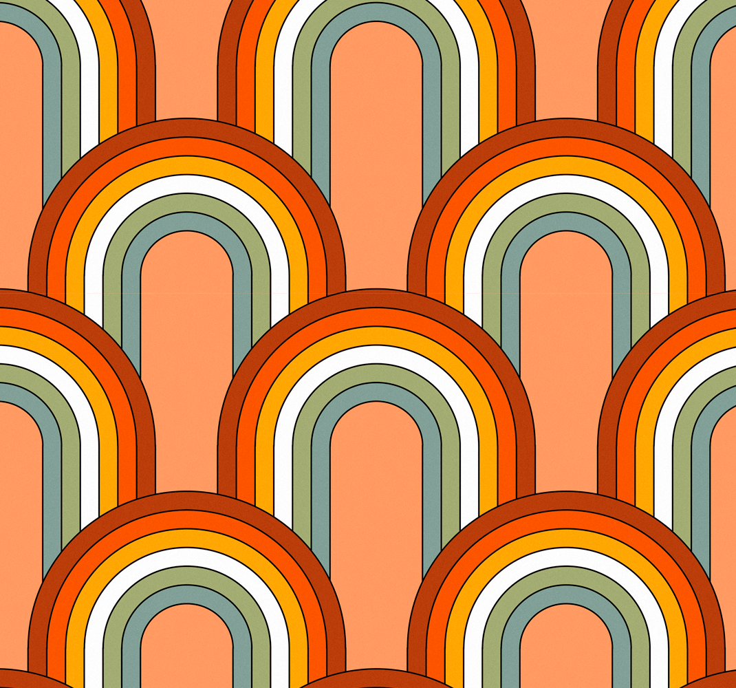Vintage rug in 70s rainbow design - TenStickers