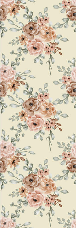 Vintage rug with romantic large rose oil painting - TenStickers