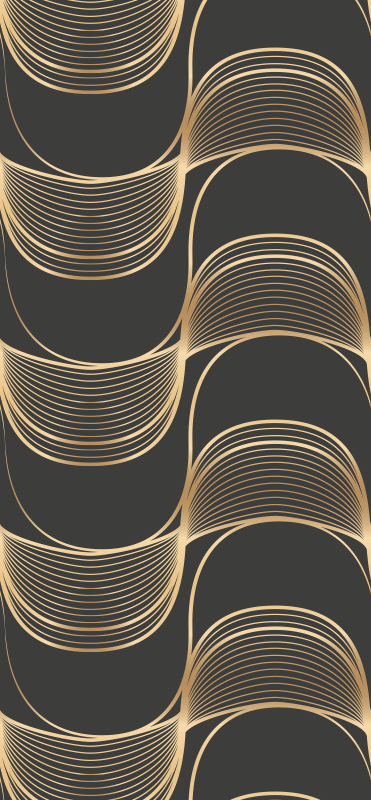 Vintage rug with gold waves art decor pattern - TenStickers