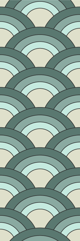 Vintage rug in blue shaded scales pattern - TenStickers
