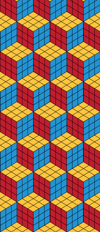 Vintage rug with rubik's cube original design - TenStickers