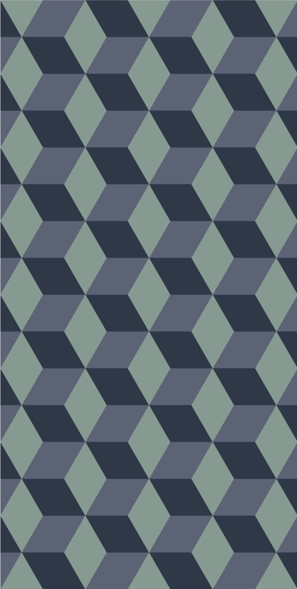 Vintage rug with retro blue cube pattern - TenStickers