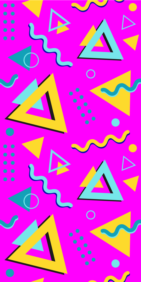Vintage rug with memphis retro 80s geometric shapes - TenStickers