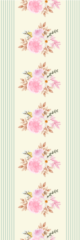 Vintage rug with french provincial striped floral design - TenStickers