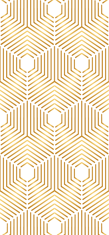 Vintage rug in gold squares art decor style - TenStickers