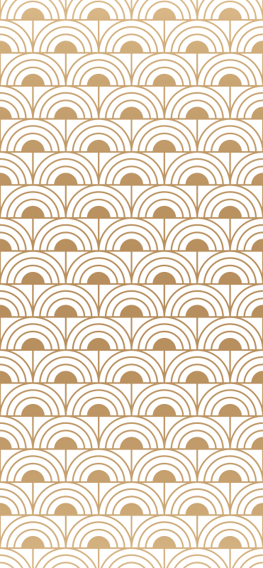 Vintage rug with gold gradient arc design - TenStickers