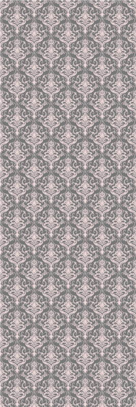 Vintage rug with dark gray and pink line pattern - TenStickers