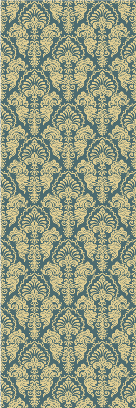 Vintage rug in turquoise and yellow classic pattern - TenStickers