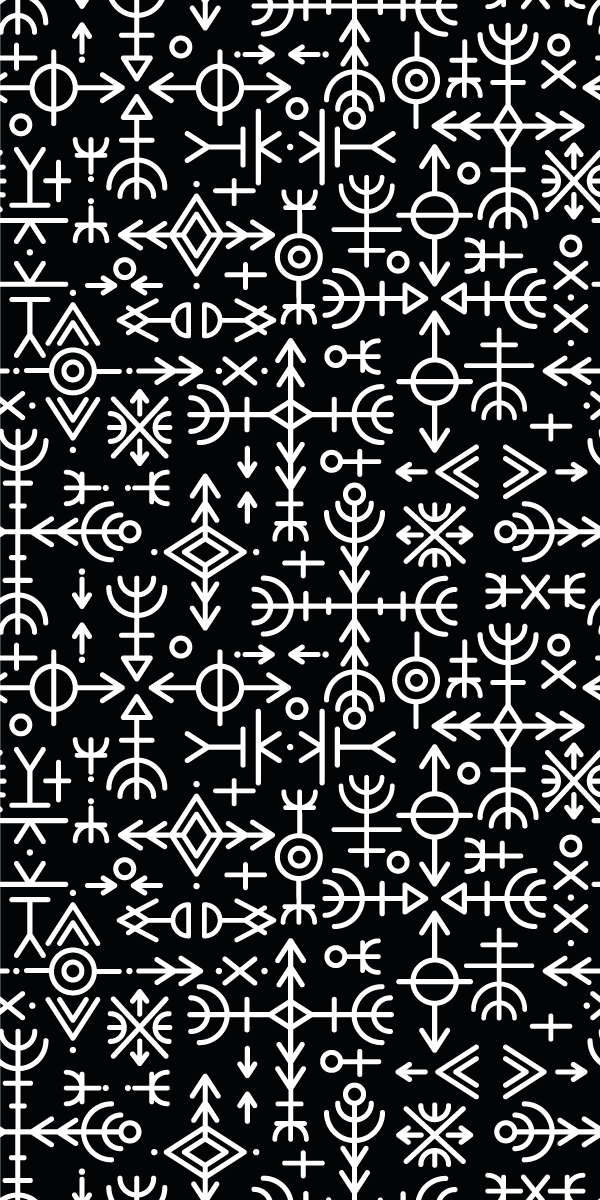 Vintage rug with viking symbols design - TenStickers