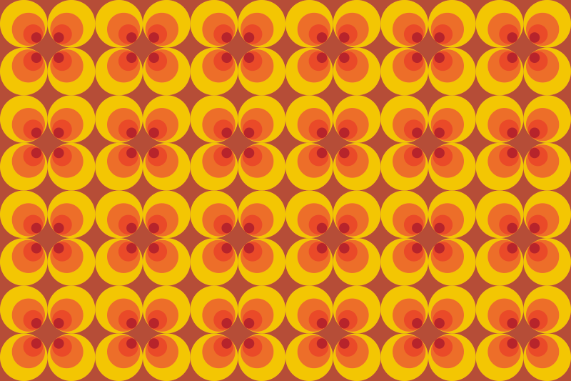 Vintage rug with 70s retro circles design - TenStickers